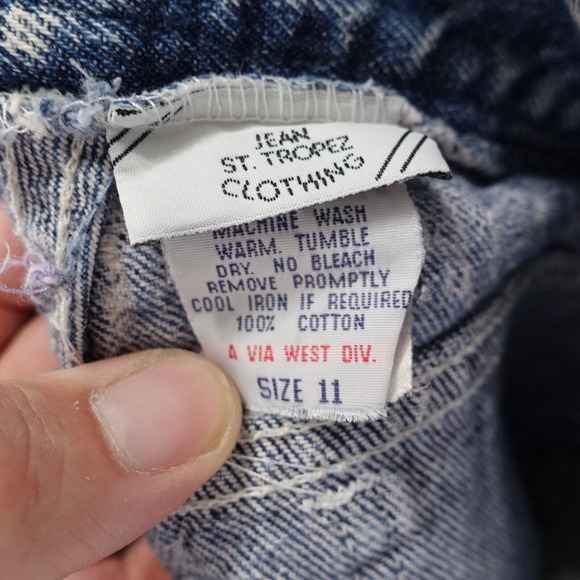 VINTAGE JEAN ST TROPEZ CLOTHING ACID WASH USA MADE DENIM JEAN SHORTS WOMENS 11 - Picture 10 of 11